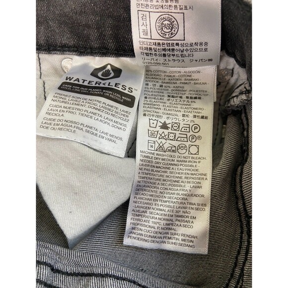 Levis 511 Jeans Men 29x30 Black Faded Grunge Distressed Slim Flex Stretch Cotton - Picture 5 of 9